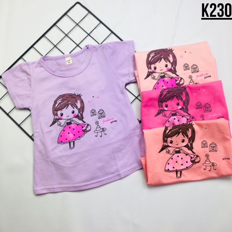 Atasan Kaos Anak Bayi Cewek Perempuan 6bln-2thn Import