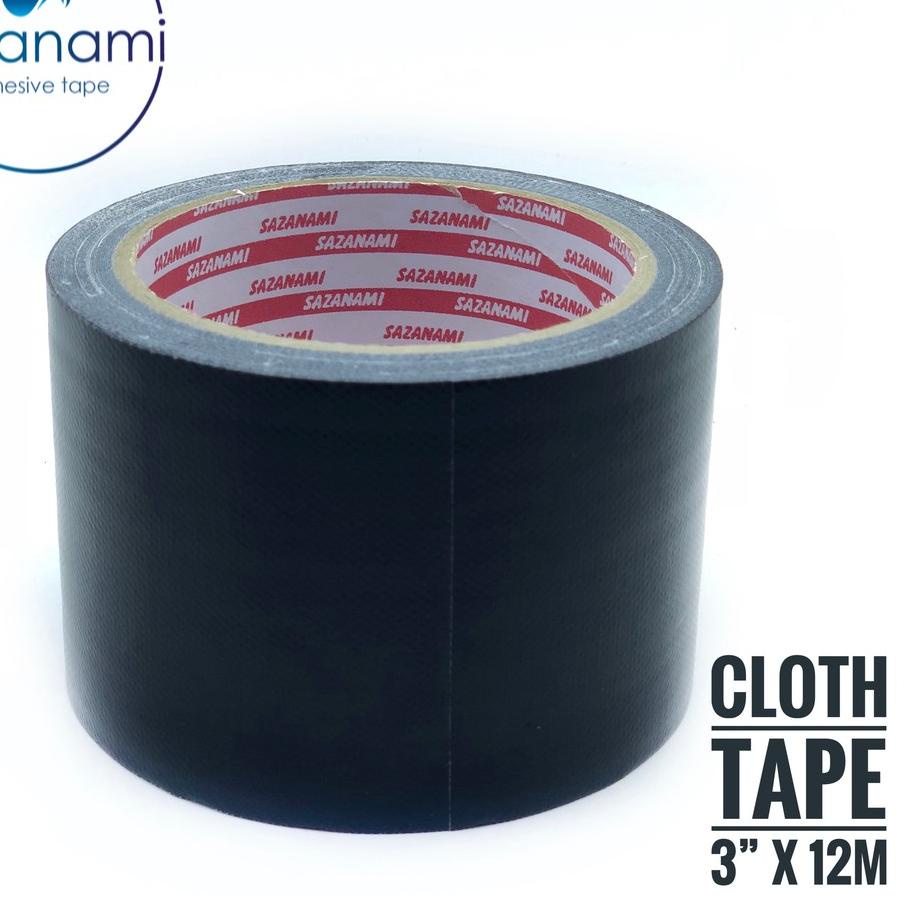 

Trendy SAZANAMI CLOTH TAPE 3 X 12M LAKBAN KAIN HITAM 7.2 CM