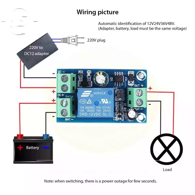 Charger YX-X804 Otomatis Cut-Off Baterai Power Supply 12V 48V Kontrol UPS