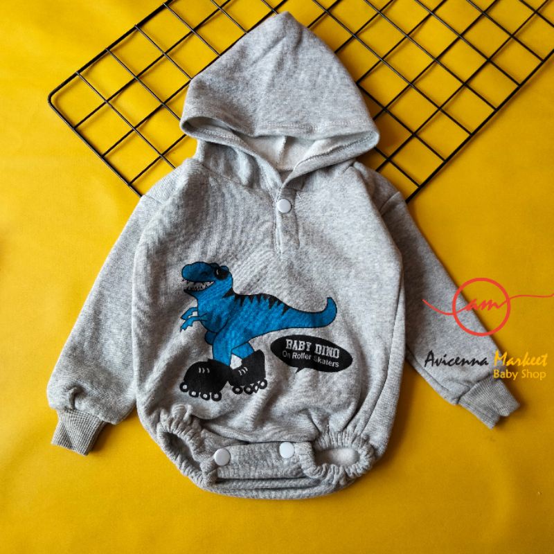 jumper bayi / baju kodok bayi fleece 0-6 bulan