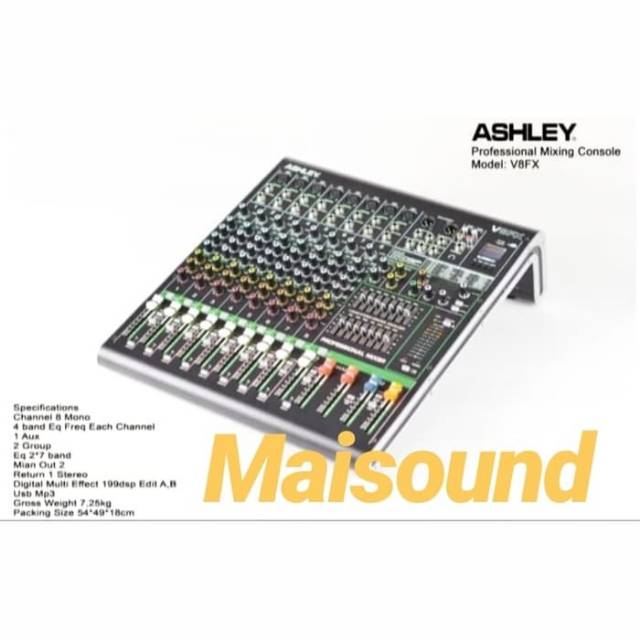 MIXER ASHLEY V8FX NEW ORIGINAL V8 FX V 8FX GARANSI RESMI