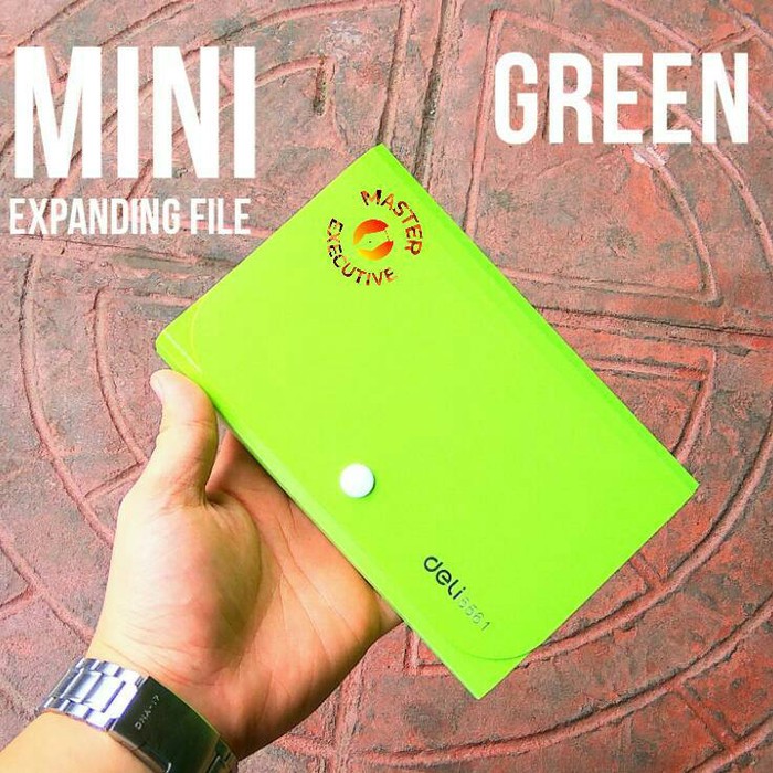 [Buah] Deli Green Mini Expanding File 5561 Hijau Untuk Giro / Nota / Bon