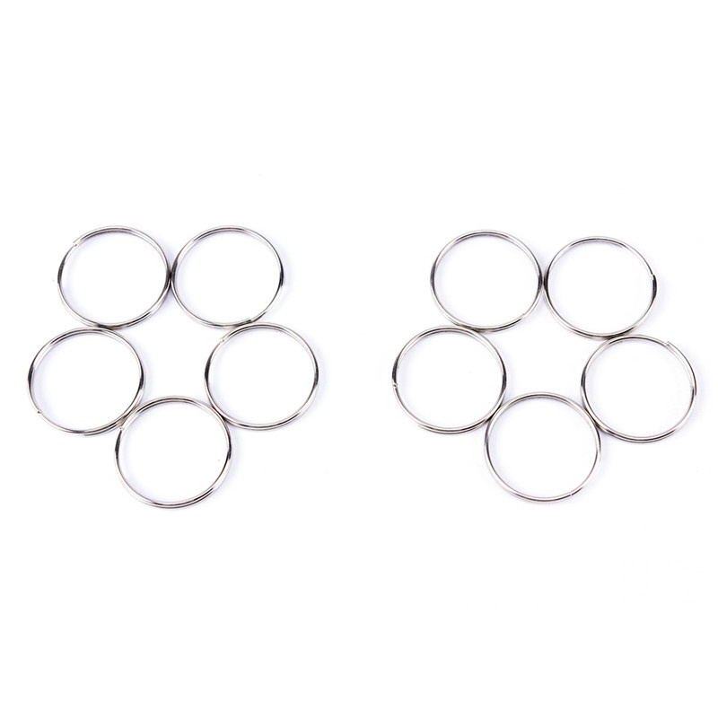 10pcs Gantungan Kunci Split Lapis Nikel Steel