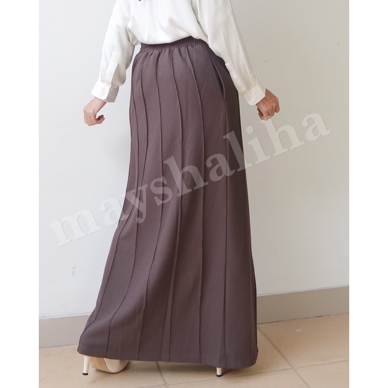 Mayshaliha Rok Kerja Zizi Skirt Full Jahitan Lipatan-4