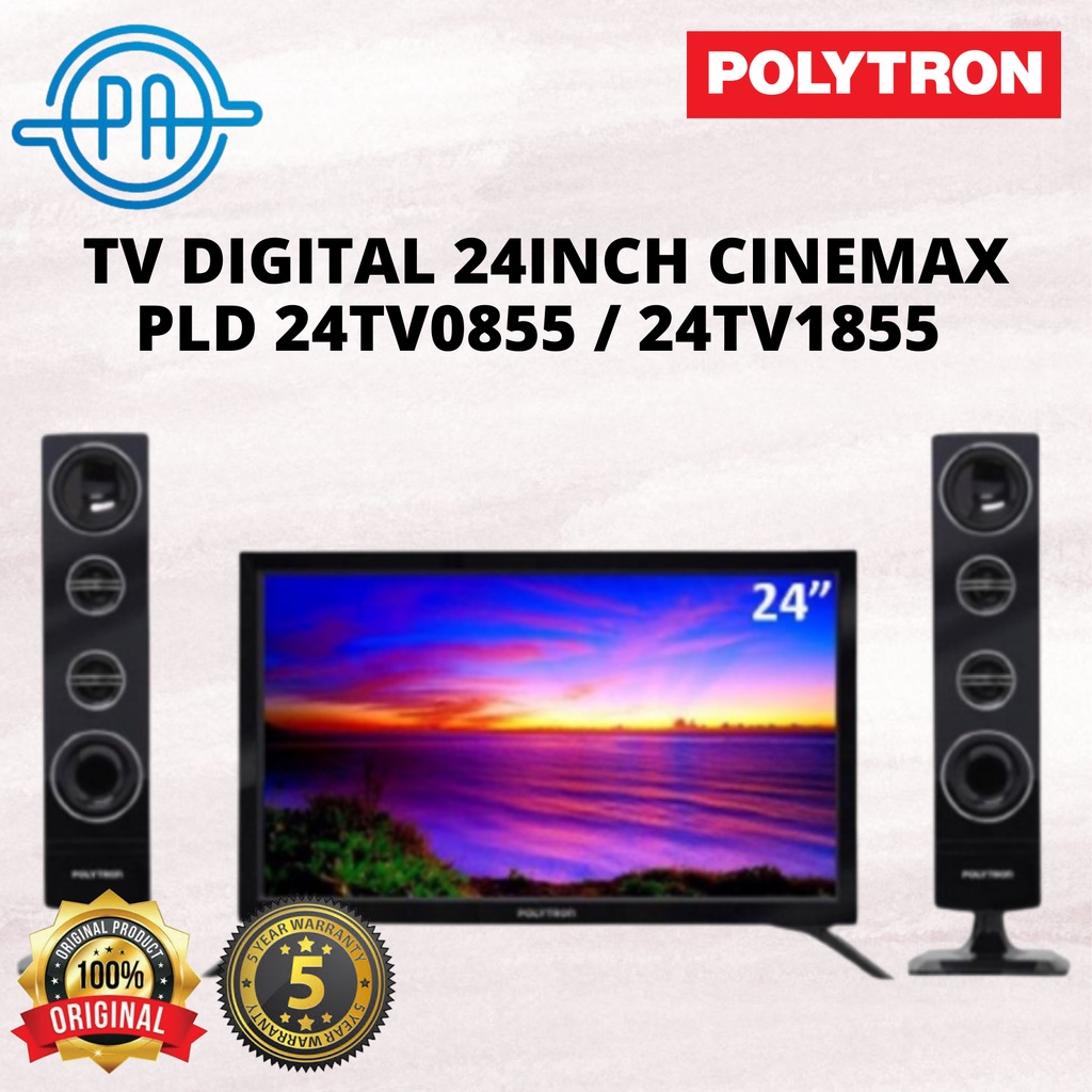 TV POLYTRON LED DIGITAL 24 inch CINEMAX PLD 24TV0855 / 24TV1855 DAN SPEAKER