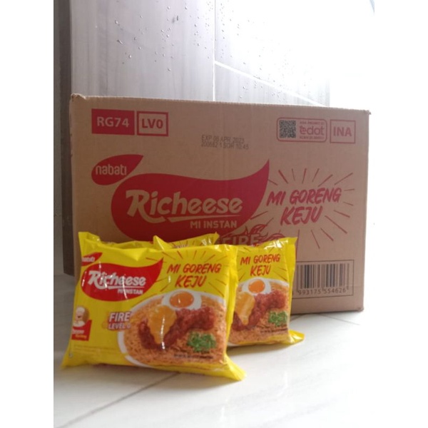 

READY STOCK!!! (1 KARTON) Mie Richeese Goreng Keju Fire Level 0