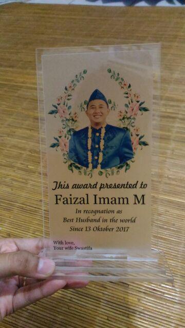Plakat 10x18cm(4mm) Bentuk Kotak Single /akrilik/wisuda/wedding/souvenir/ultah/kadounik/murah/bagus