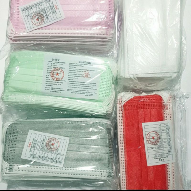 MASKER EARLOOP 3PLY ONECARE CHASA AKKO EDISI WARNA ISI 50PCS