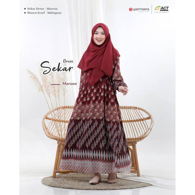 YASMEERA - SEKAR DRESS / GAMIS BUSUI / EXCLUSIVE PRINTING / GAMIS NO SETRIKA / DISKON GEDE