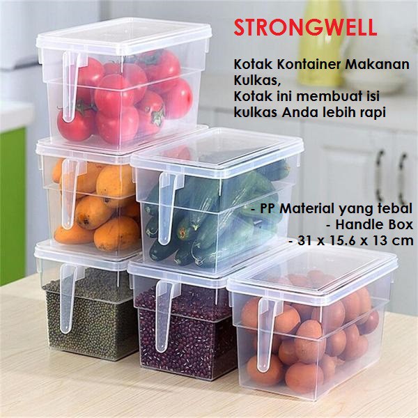 KOTAK KONTAINER KULKAS - Kotak  Makanan Kulkas Kitchen Storage Food Box 31x15.6x13CM - STRONGWELL