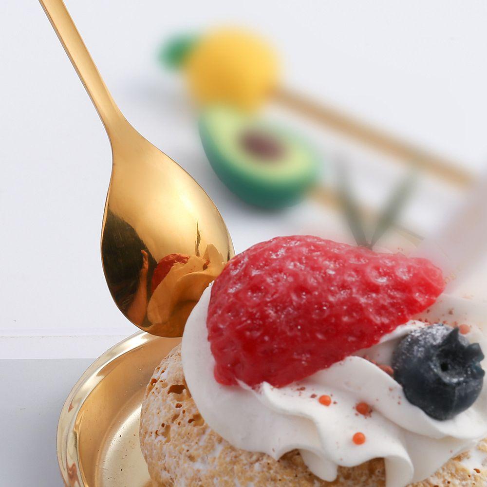 SOLIGHTER Gold Stainless Steel Forks Teaspoon Fruit Animal Shape Coffee Stirring Spoons Gift Ice Cream Cutlery Dessert Tableware Creative Dinnerware Cartoon Astronauts