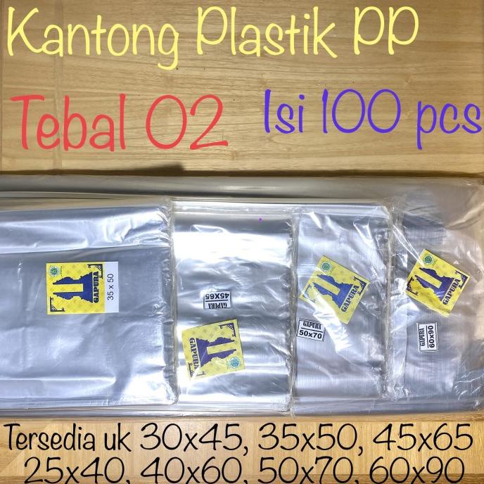 Produk Unggulan] Kantong Plastik PP Gapura 50x70x02 isi 100 / Plastik PP 50 x 70 x 02