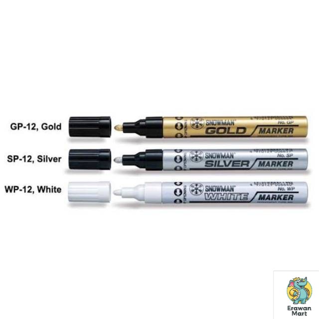 

COD - SNOWMAN PAINT MARKER / Spidol White Paint Marker Putih / Emas / Silver