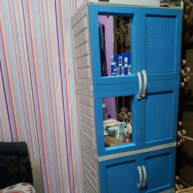 Lemari Napolly Cermin Gantungan Motif Anyam Crs-gx2 1d Hijau