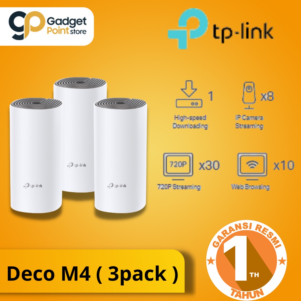 TP LInk Deco E4 ( 3pack ) AC1200 Whole Home Mesh Wi-Fi System - Garansi Resmi TP-Link