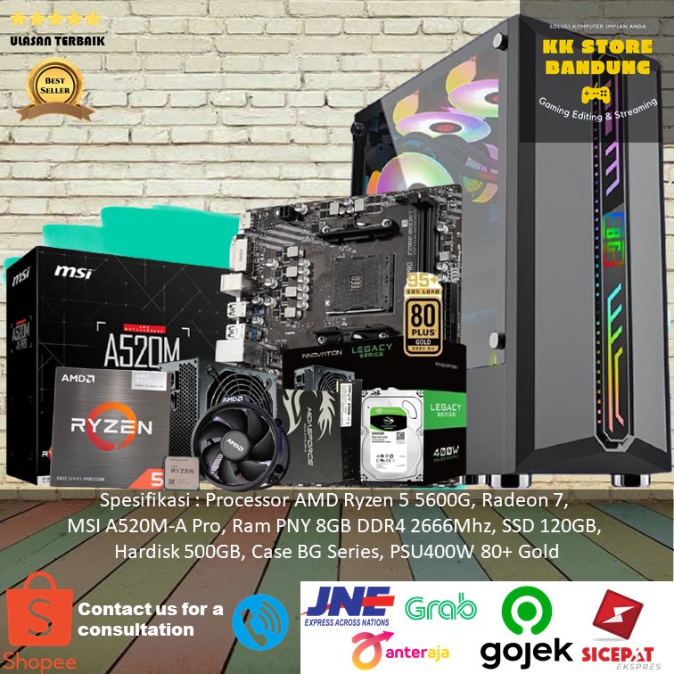 CPU GAMING AMD RYZEN 5 5600G (RADEON 7) PC GAMING / EDITING