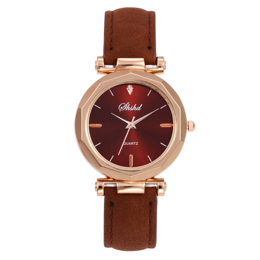 Jam Wanita Quartz Hexa Rough Edge Model Korea Terbaru Elegant