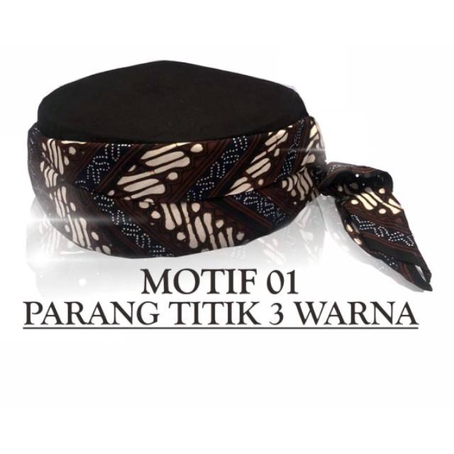 Peci Batik Jogokariyan Udeng Songkok Kopiah Batik Khas Jogja Motif Peci Pria Tlitik Tiga Warna