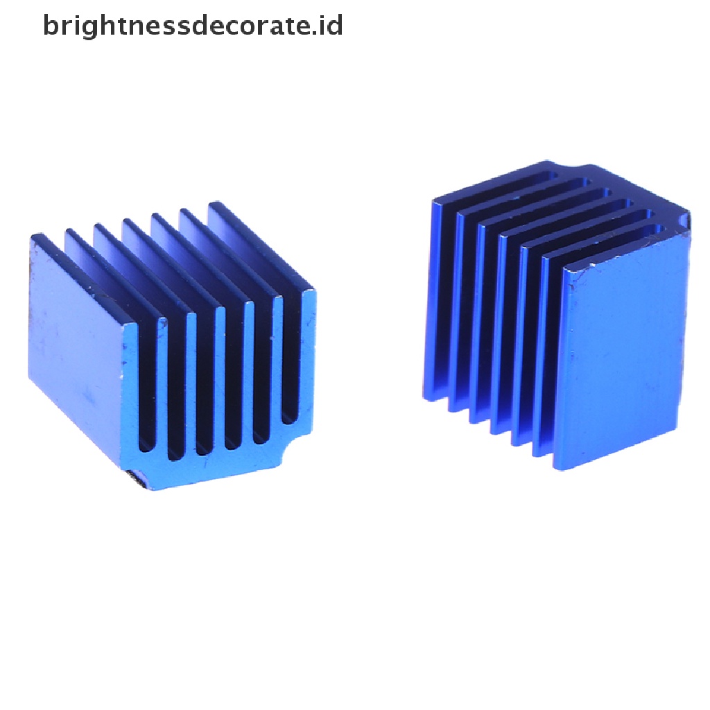 2pcs Heatsink Radiator Aluminum Warna Biru Dengan Perekat Untuk 3d