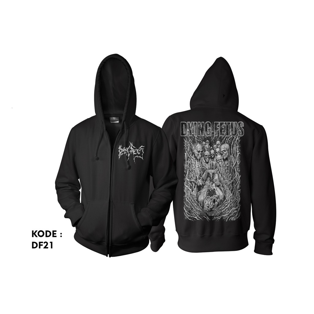 Jaket dying fetus zipper dying fetus band hoodie df21