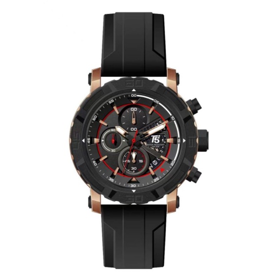 JAM TANGAN PRIA T5 H 3940 ORIGINAL CHRONOGRAPH TALI RUBBER TAHAN AIR TERBARU