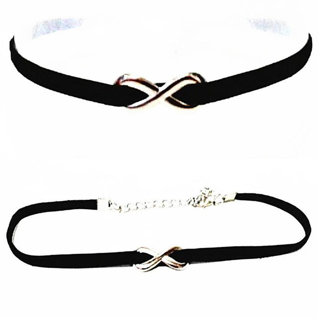 Silver Infinite Velvet Choker Necklace | Kalung Handmade