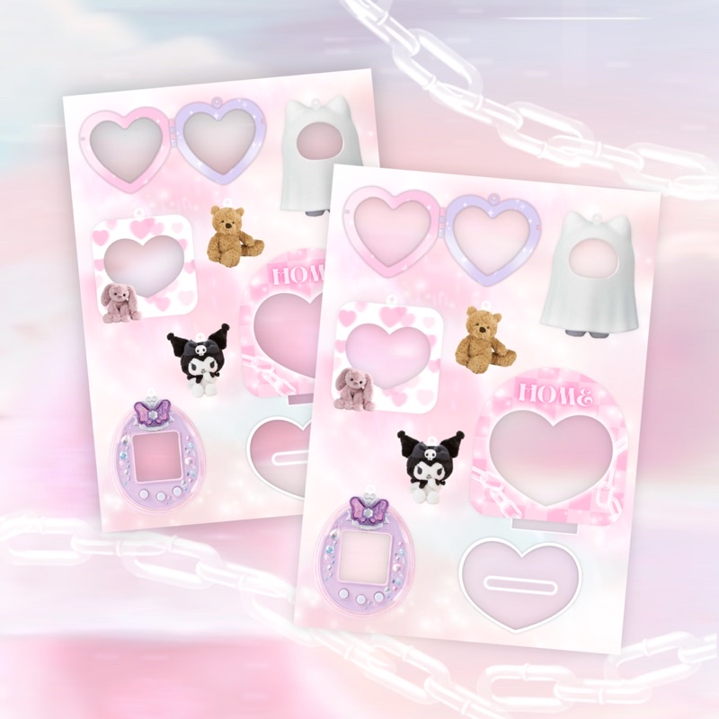 acrylic set frame keychain standee kit - deco keyring kpop anime nct treasure seventeen svt bts juju