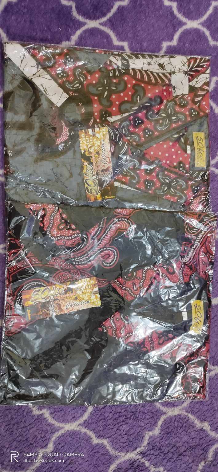 Baju Batik Pria Dewasa-kemeja Batik Motif Wayang Pandawa Biru