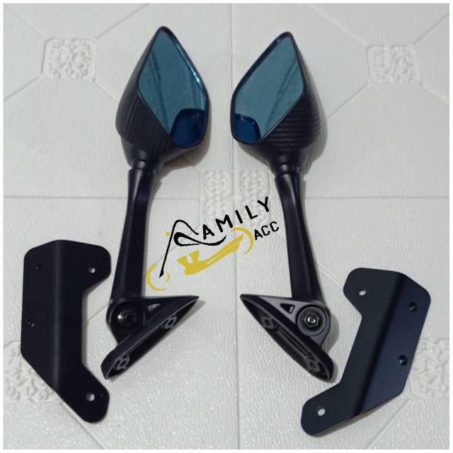 Spion R25 panjang lipat kaca biru + breket spion untuk yamaha Nmax 155 2019