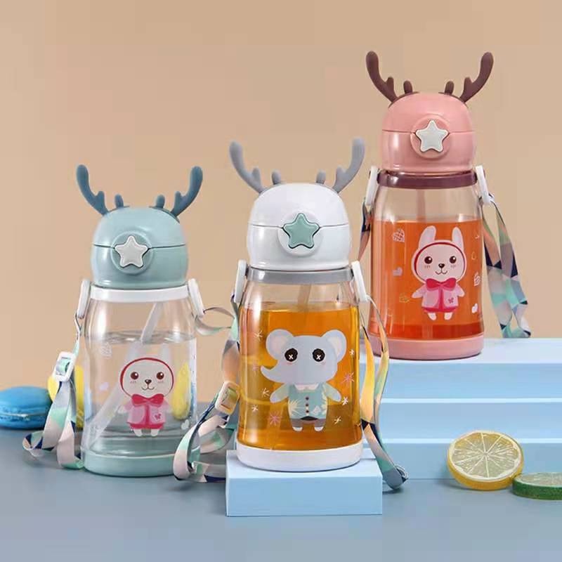 Botol Minum Anak 600ML Botol Tanduk Rusa BPA Free Tali