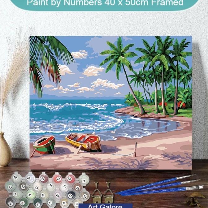 

Paint by numbers kit lukisan Boats - Ready Jakarta [40 x 50cm Framed]
