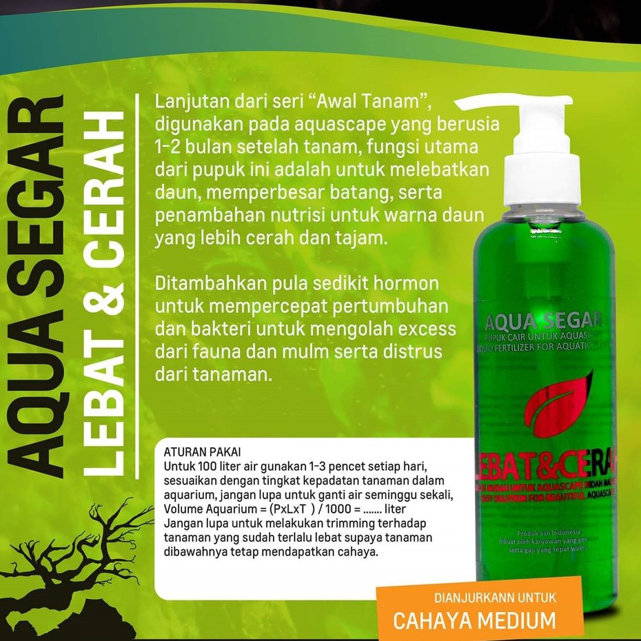 Aqua Segar LEBAT &amp; CERAH Pupuk Cair Aquasegar Aquascape