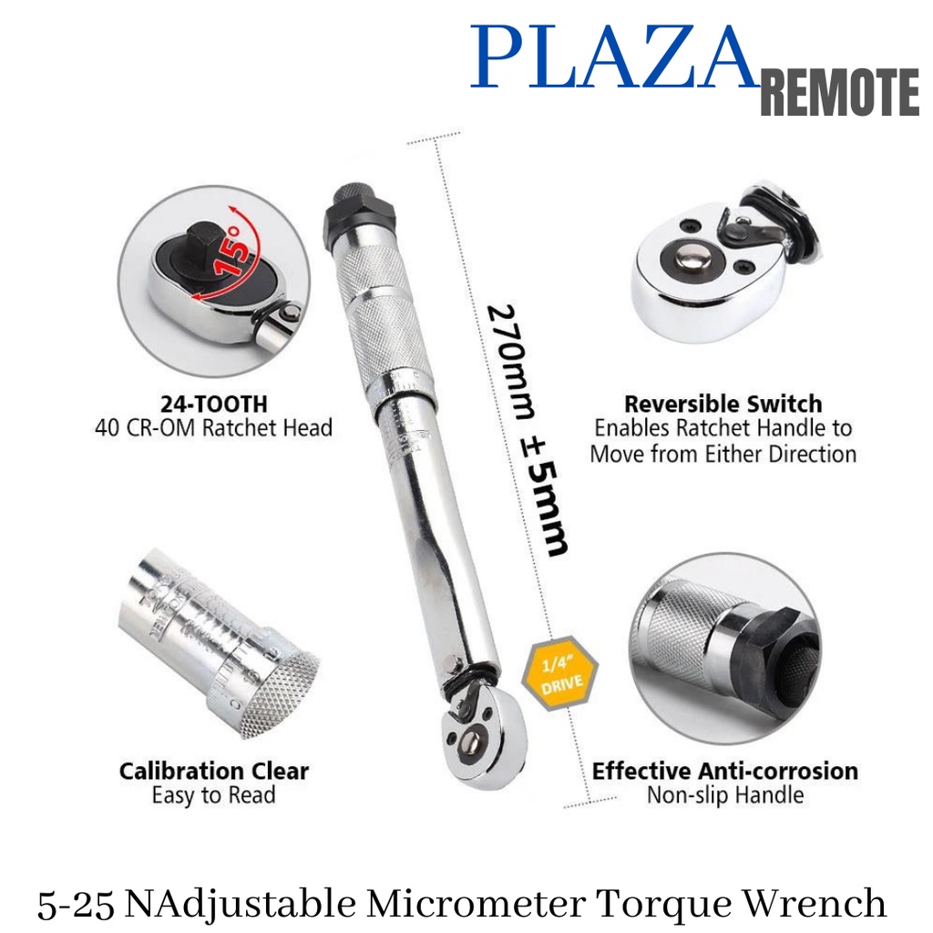 5-25N.m Adjustable Micrometer Torque Wrench SPANNER Hand Tool DUAL BULAK BALIK