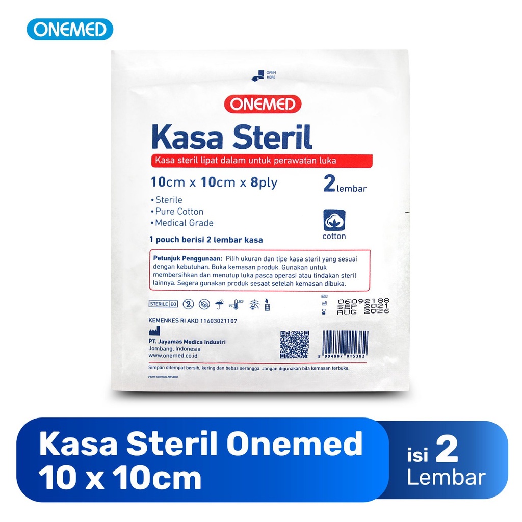 Kasa Steril 10 x 10 cm OneMed 8 ply Isi 2 Lembar OJ