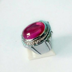 CINCIN PERMATA MERAH ROSE KEKERASAN DIATAS 8 SKALA MOHS RING TANAM