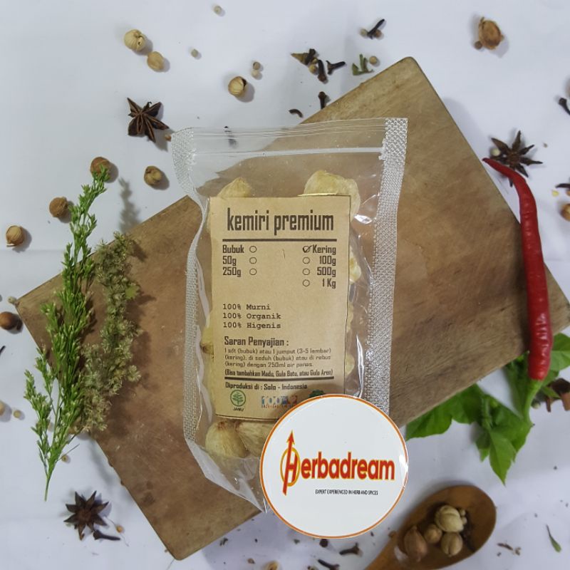 

100 GRAM KEMIRI MIRI ALEURITES MOLUCCANUS CENDLENUT ZHUGUO MUNCANG KAMERI HAMBIRI KEREH KERING DRIED