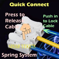 Terminal Kabel 2x3 Quick Connect Listrik Spring System Connector Cabang Kabel isi 3 WIre