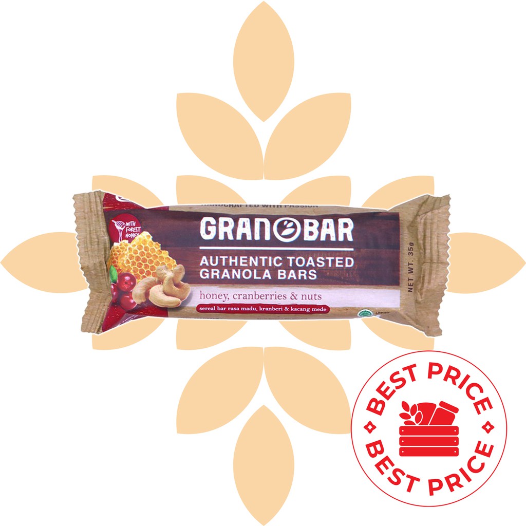 GRANOLA CREATION BAR - HONEY, CRANBERRIES &amp; NUTS 35 GR (1PCS)