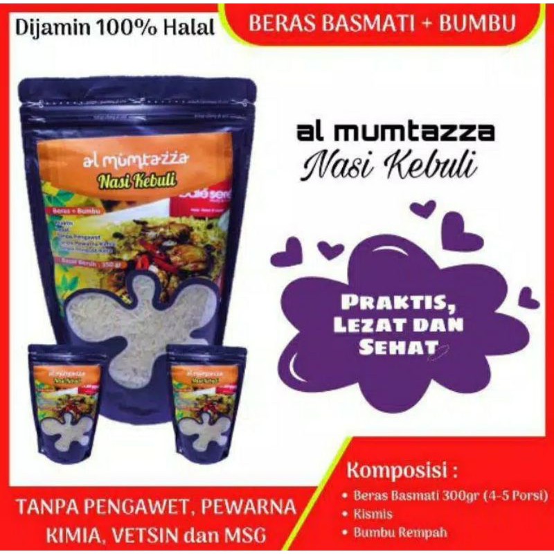 

BERAS BASMATI+BUMBU Al Mumtazza Khas Timur Tengah, Nasi Kebuli 100% ORIGINAL.