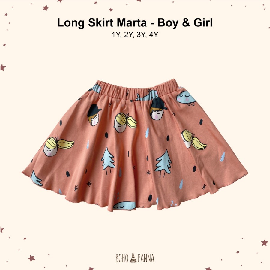 BohoBaby LONG SKIRT MARTA / BohoPanna Boho Rok Pendek Anak Perempuan Motif