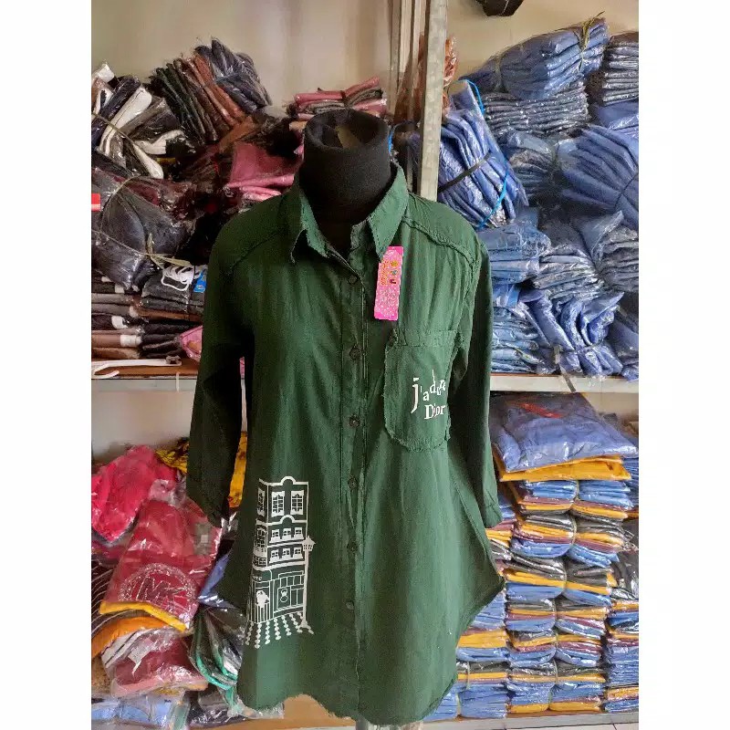 Atasan levis kemeja cewek catton // Semi denim // Murah meriah