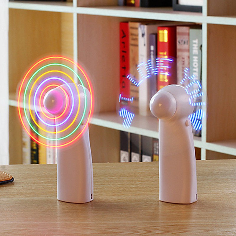 Dekorasi Ulang Tahun 1PC Hot Portable I LOVE YOU Pattern Mixed Color LED Gleamy Fan Mini Hand-held
