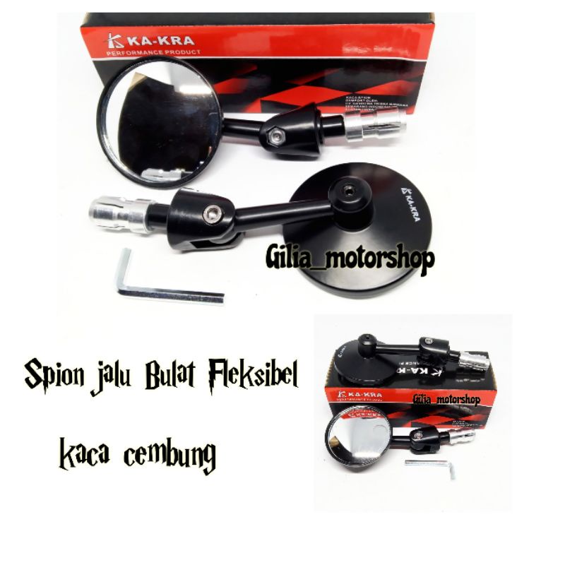 Spion Jalu Bulat Kaca cembung Fleksibel Cnc Bar End Mirror Universal Motor Nmax Pcx Vario