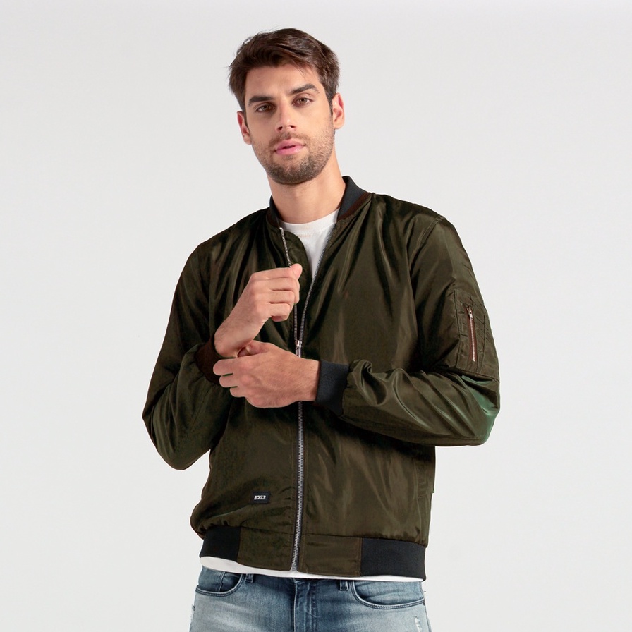 RCKLS. Jaket Bomber XXL green army I Jaket Pria Jacket big size