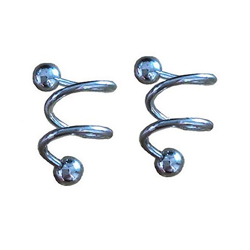 Cincin Tindik Telinga Bibir Hidung Tubuh Bentuk Spiral Bahan Stainless Steel Gaya Punk