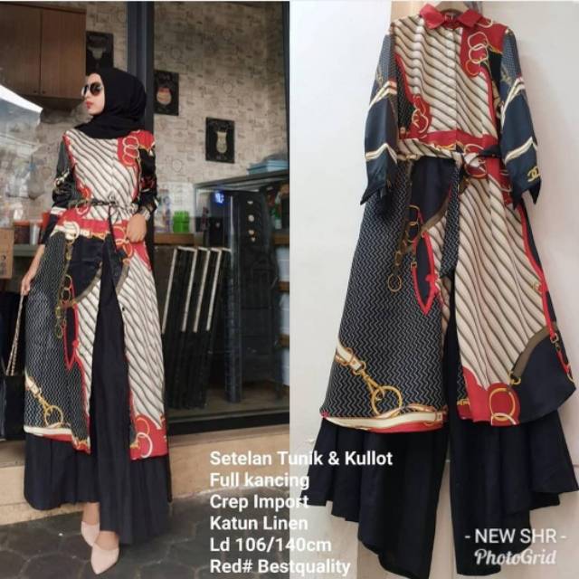 READY ORI SHR Setelan TUNIK dan KULOT