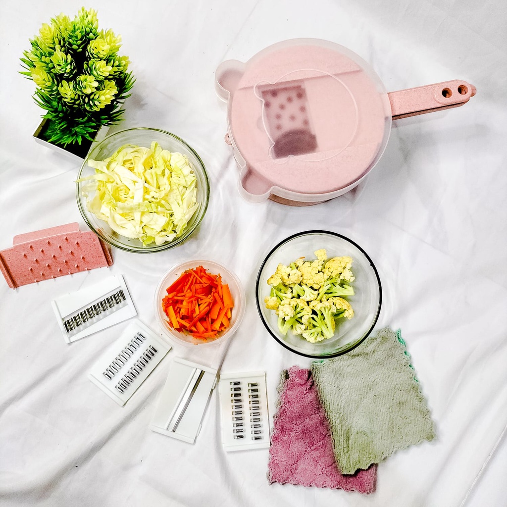 PROMO!! Alat Pemotong Kentang Sayuran Bahan Buah dan Serba Multi Fungsi Pengiris Parutan Nicer Dicer