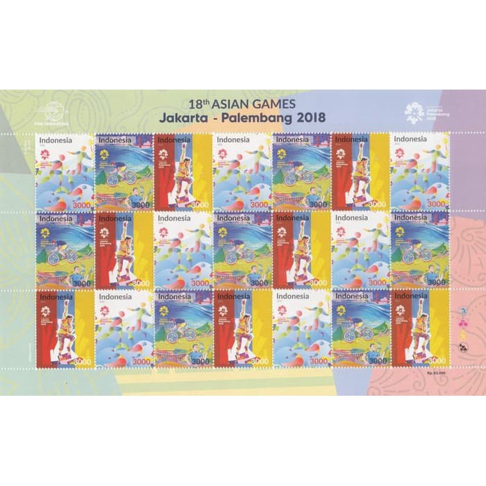 

PRANGKO 18TH ASIAN GAMES JAKARTA - PALEMBANG 2018 FULL SHEET .