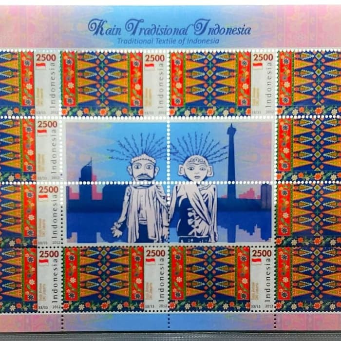Full Sheet Perangko Indonesia Kain Tradisional Tahun 2012 Special Jkrt