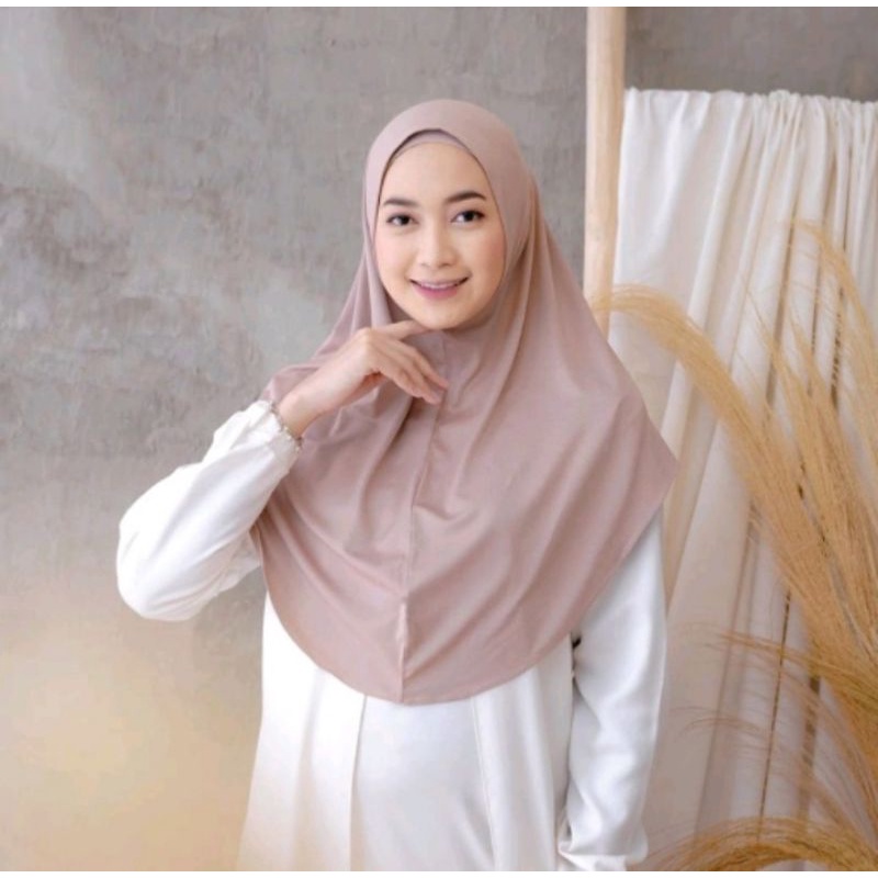 Jilbab Instan Bergo Malay Hijab Bergo Hamidah Non Pet Kerudung Malay Instan Jersey